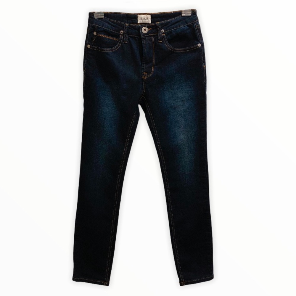 Hudson Jeans Girls Lightly Distressed Dark Wash Skinny Jeans